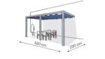 Pergola aluminiowa PS2 230 x 520 cm - Srebrny