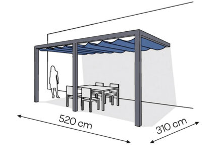 Pergola aluminiowa PS2 310 x 520 cm  Antracyt