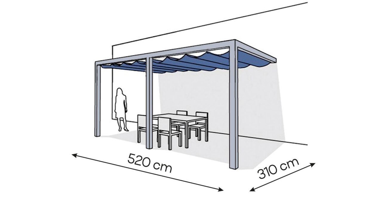 Pergola aluminiowa PS2 310 x 520 cm Srebrny