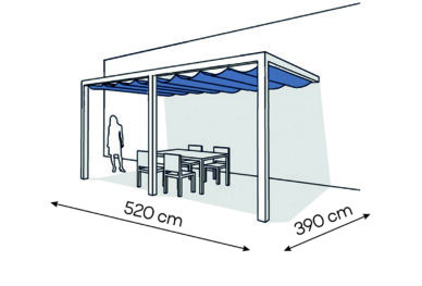 Pergola aluminiowa PS2 390 x 520 cm  Bialy