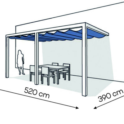 Pergola aluminiowa PS2 390 x 520 cm  Bialy