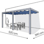 Pergola aluminiowa PS2 390 x 520 cm Srebrny
