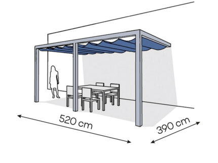 Pergola aluminiowa PS2 390 x 520 cm  Srebrny