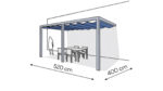 Pergola aluminiowa PS2 400 x 520 cm - Srebrny