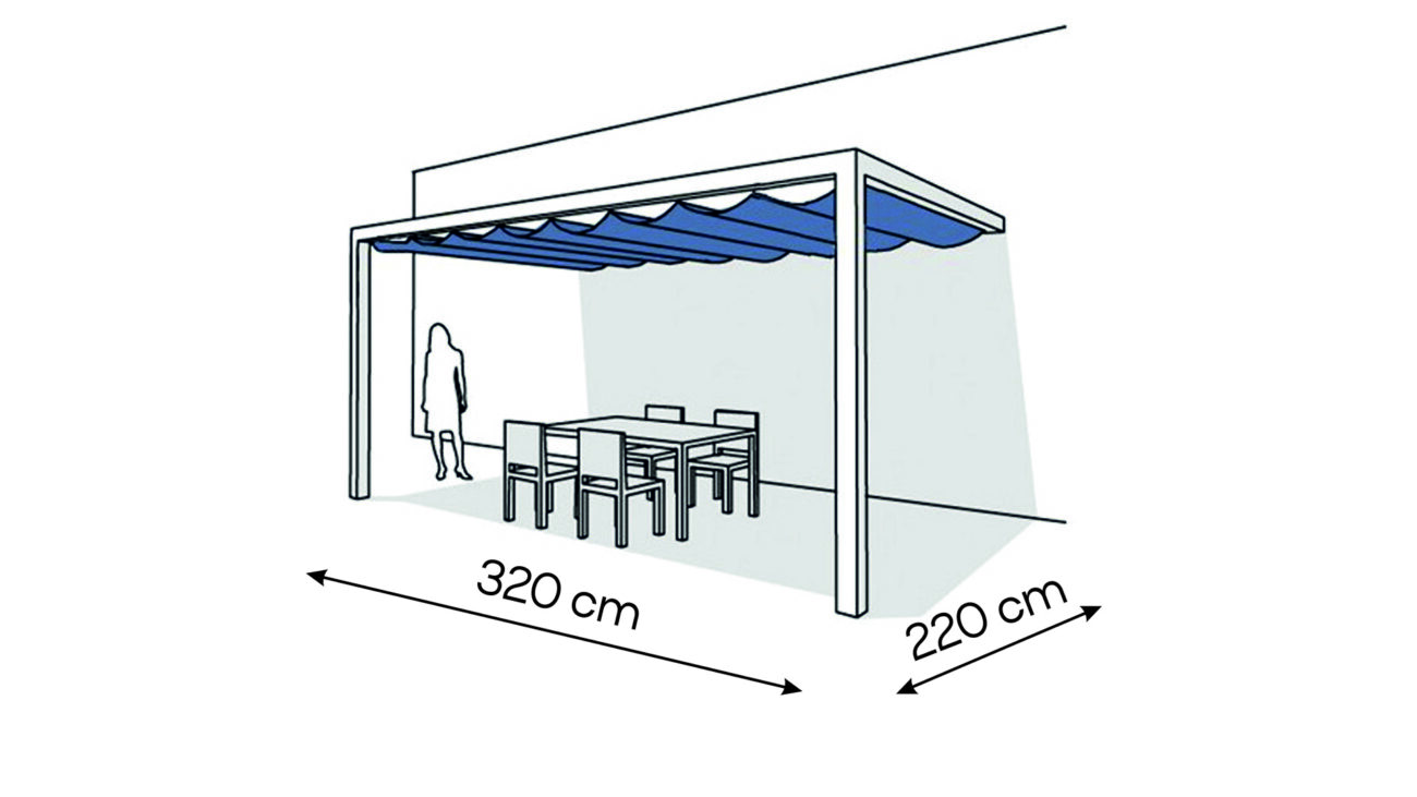 Pergola aluminiowa PS2 220 x 320 cm Bialy