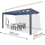 Pergola aluminiowa PS2 220 x 320 cm Antracyt