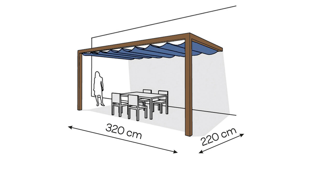 Pergola aluminiowa PS2 220 x 320 cm Zamowienie indywidualne