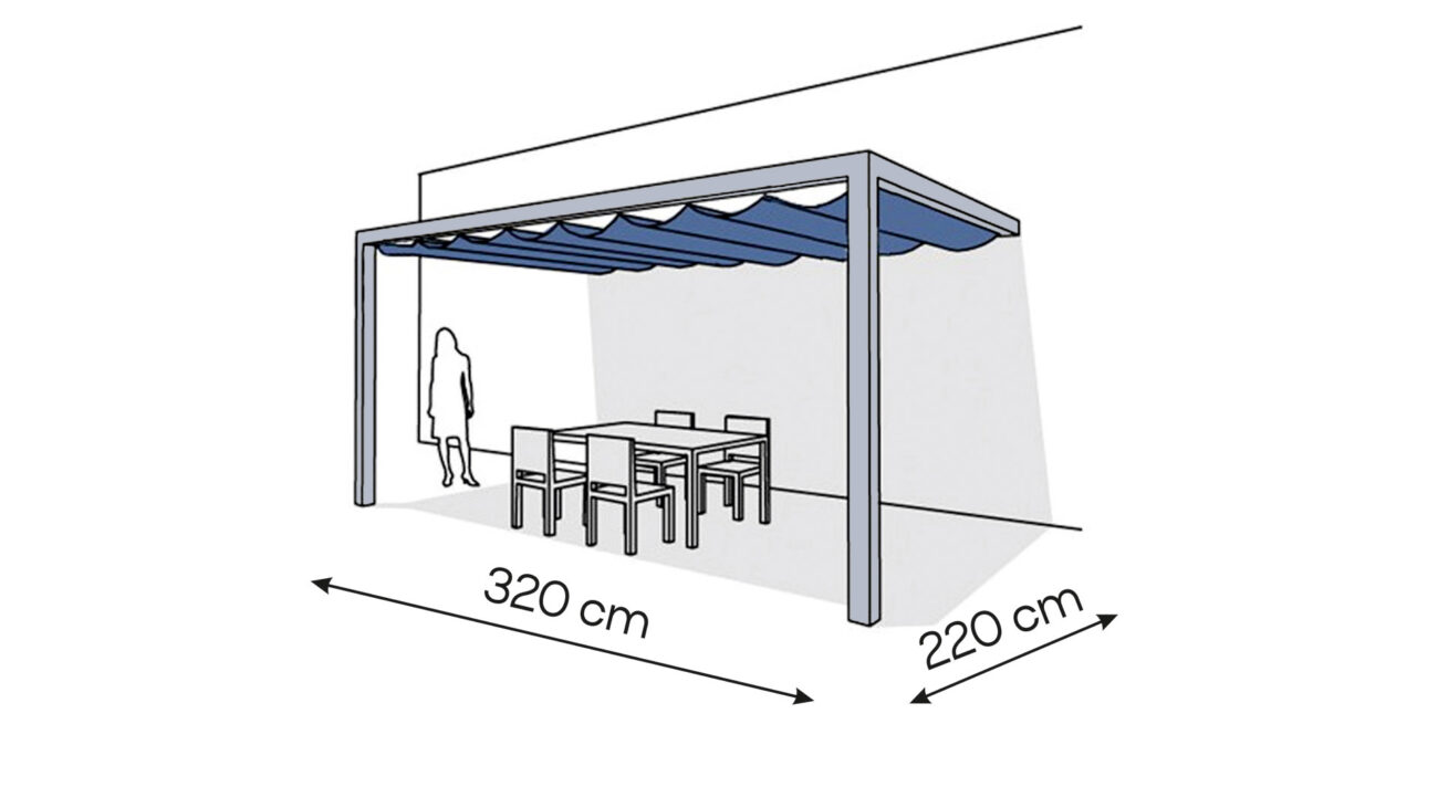 Pergola aluminiowa PS2 220 x 320 cm Srebrny