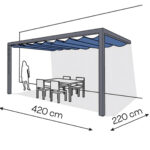Pergola aluminiowa PS2 220 x 420 cm Antracyt