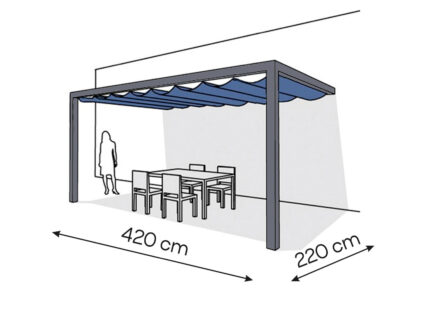 Pergola aluminiowa PS2 220 x 420 cm  Antracyt