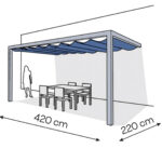 Pergola aluminiowa PS2 220 x 420 cm Srebrny