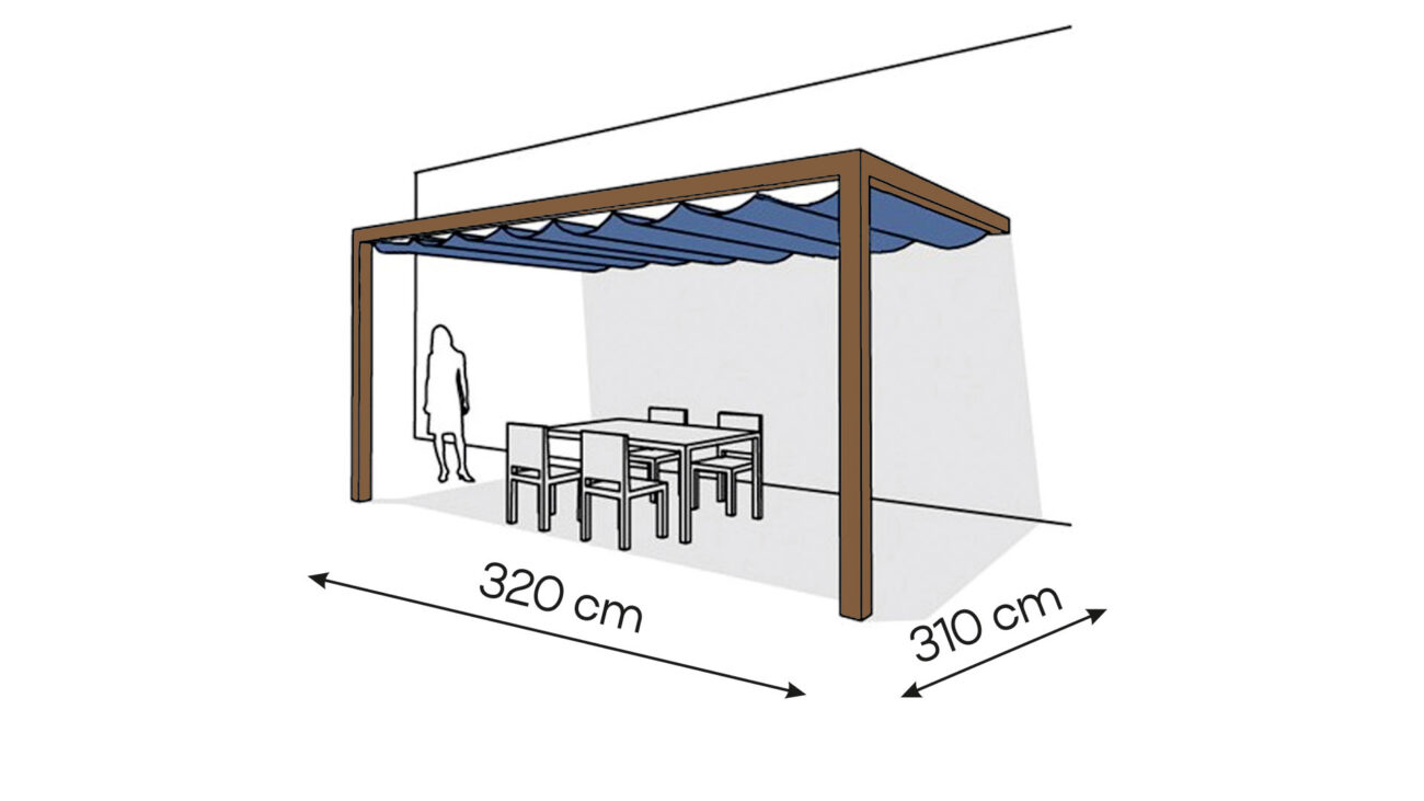 Pergola aluminiowa PS2 310 x 320 cm Zamowienie indywidualne