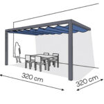 Pergola aluminiowa PS2 320 x 320 cm - Antracyt