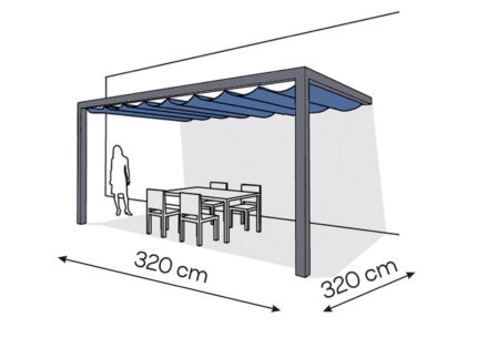 Pergola aluminiowa PS2 320 x 320 cm - Antracyt