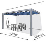 Pergola aluminiowa PS2 320 x 420 cm - Srebrny