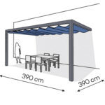 Pergola aluminiowa PS2 390 x 390 cm Antracyt