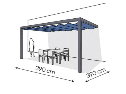 Pergola aluminiowa PS2 390 x 390 cm  Antracyt