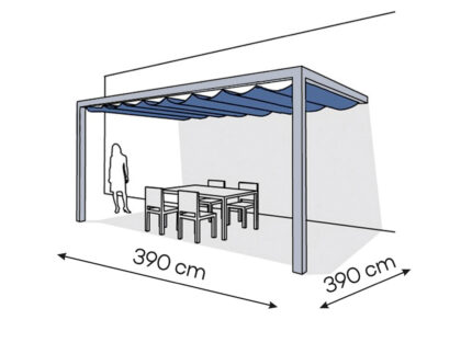 Pergola aluminiowa PS2 390 x 390 cm  Srebrny