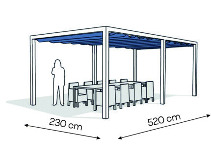 Pergola aluminiowa PW 230 x 520 cm  Bialy