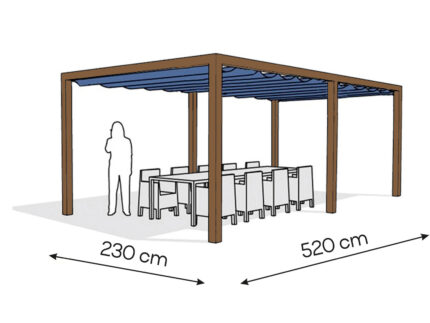 Pergola aluminiowa PW 230 x 520 cm  Zamowienie indywidualne