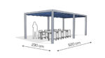 Pergola aluminiowa PW 230 x 520 cm  Srebrny