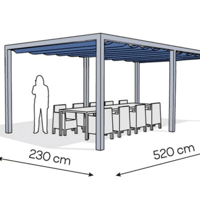 Pergola aluminiowa PW 230 x 520 cm  Srebrny