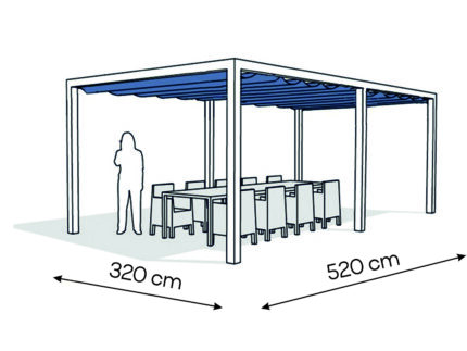 Pergola aluminiowa PW 320 x 520 cm  Bialy