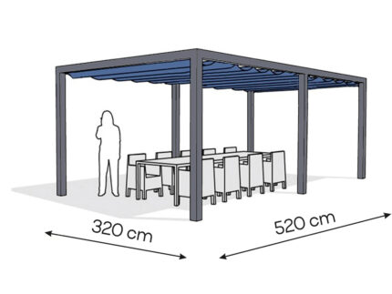 Pergola aluminiowa PW 320 x 520 cm  Antracyt