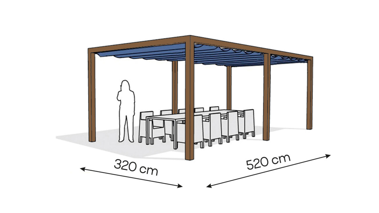 Pergola aluminiowa PW 320 x 520 cm Zamowienie indywidualne