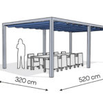 Pergola aluminiowa PW 320 x 520 cm Srebrny