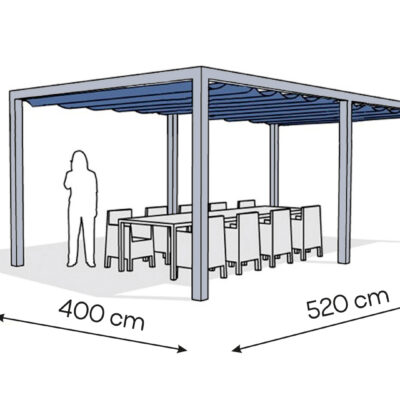 Pergola aluminiowa PW 400 x 520 cm  Srebrny