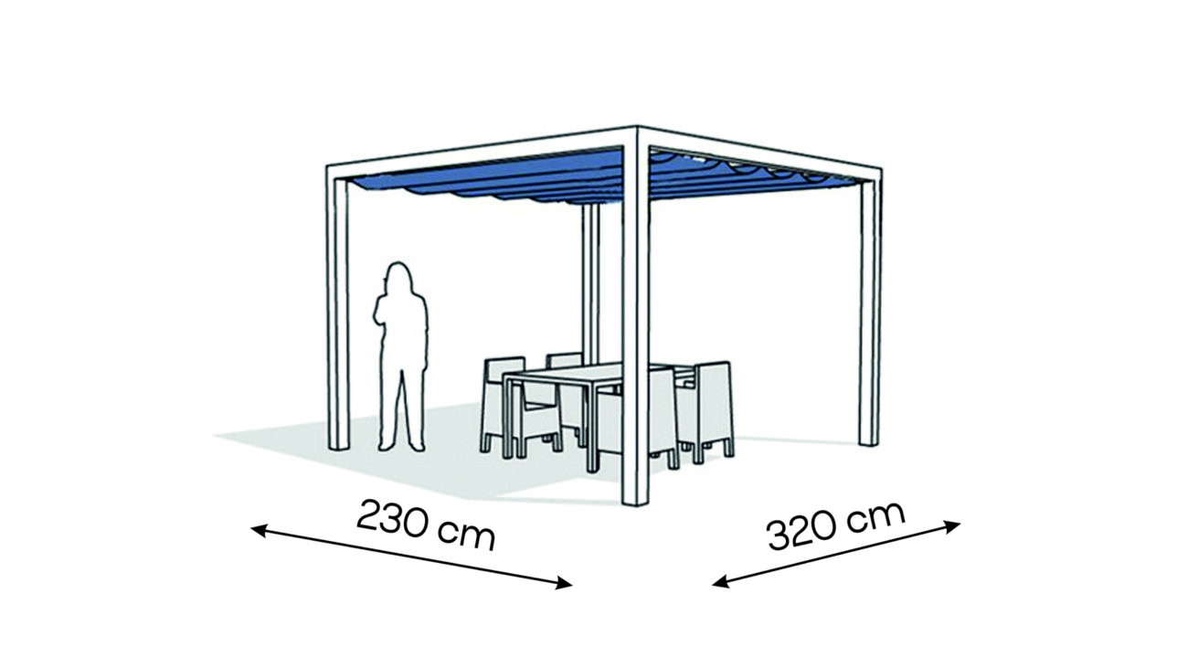 Pergola aluminiowa PW 230 x 320 cm Bialy