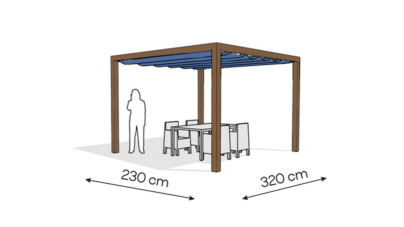 Pergola aluminiowa PW 230 x 320 cm Zamowienie indywidualne