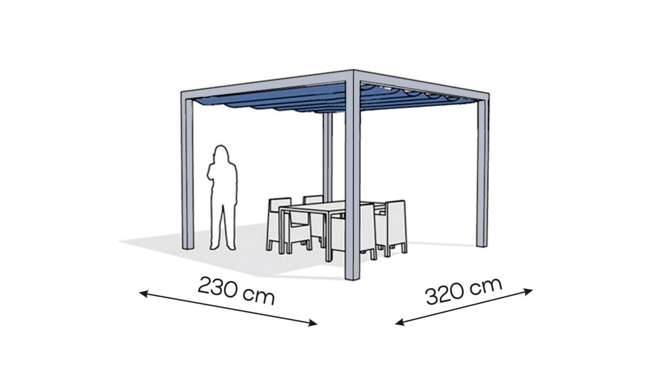 Pergola aluminiowa PW 230 x 320 cm Srebrny