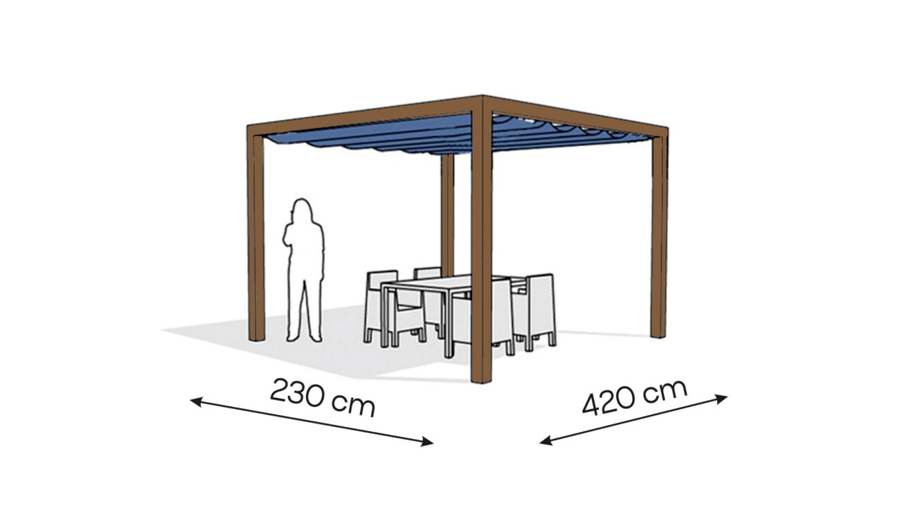 Pergola aluminiowa PW 230 x 420 cm Zamowienie indywidualne