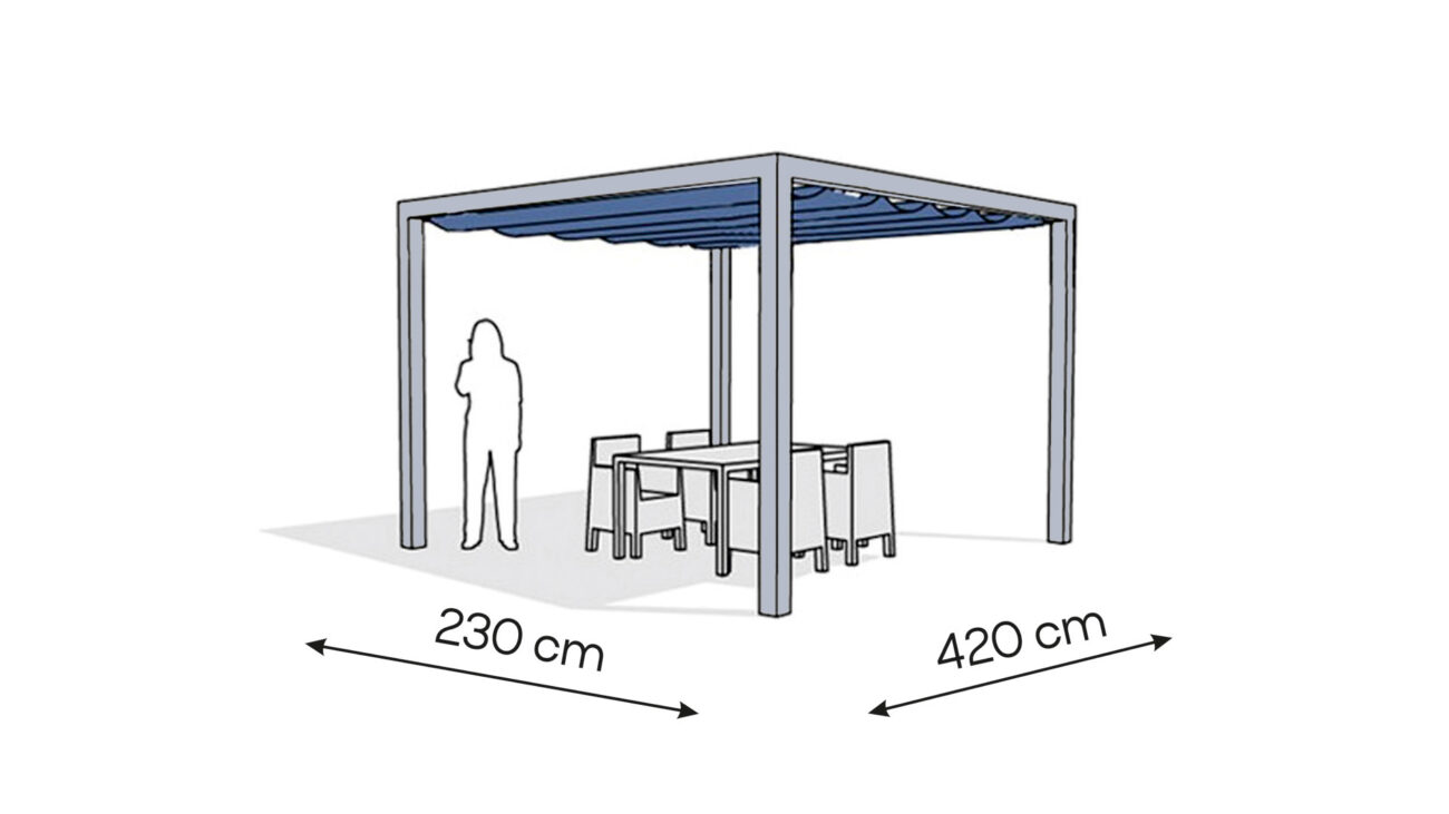 Pergola aluminiowa PW 230 x 420 cm Srebrny