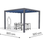 Pergola aluminiowa PW 320 x 320 cm Antracyt