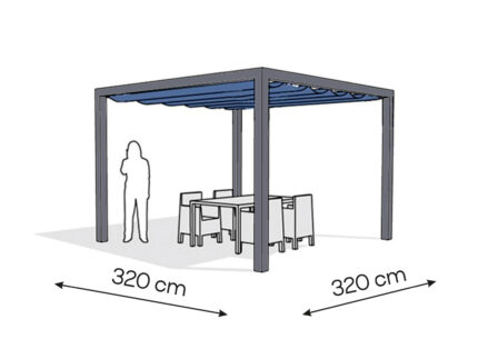 Pergola aluminiowa PW 320 x 320 cm  Antracyt