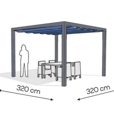 Pergola aluminiowa PW 320 x 320 cm  Antracyt