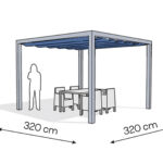 Pergola aluminiowa PW 320 x 320 cm Srebrny