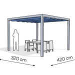 Pergola aluminiowa PW 320 x 420 cm Srebrny