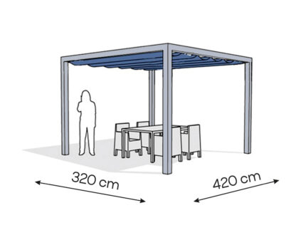 Pergola aluminiowa PW 320 x 420 cm  Srebrny