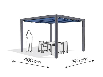 Pergola aluminiowa PW 400 x 390 cm  Antracyt