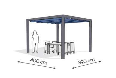 Pergola aluminiowa PW 400 x 390 cm  Antracyt
