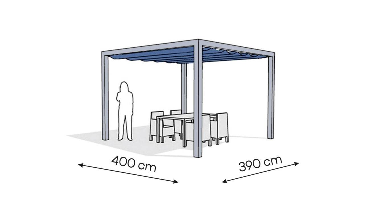 Pergola aluminiowa PW 400 x 390 cm Srebrny