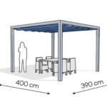 Pergola aluminiowa PW 400 x 390 cm Srebrny