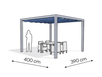 Pergola aluminiowa PW 400 x 390 cm  Srebrny