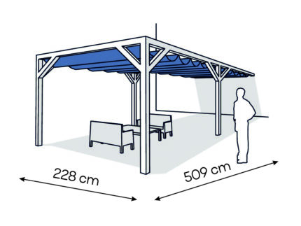 Pergola  PS1 drewno lakierowane 228 x 509 cm  biale