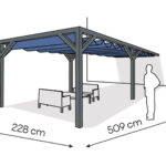 Pergola PS1 drewno lakierowane 228 x 509 cm antracyt