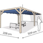 Pergola PS1 drewno surowe 228 x 509 cm